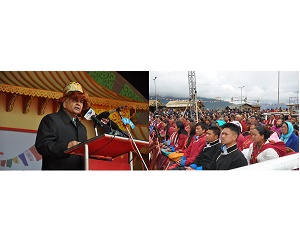 The Governor of Arunachal Pradesh Lt. General Nirbhay Sharma (Retd) inaugurating the the three-day Tawang Festival at Tawang on 1st May 2015<